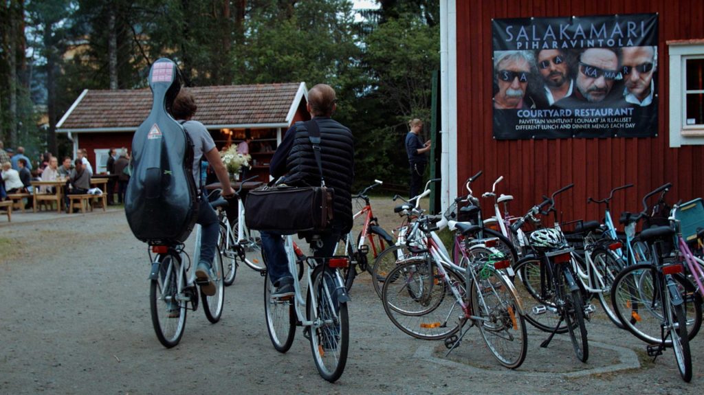 Musicians on bicycles