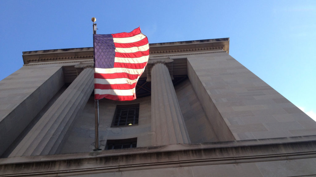American Flag on US Government building